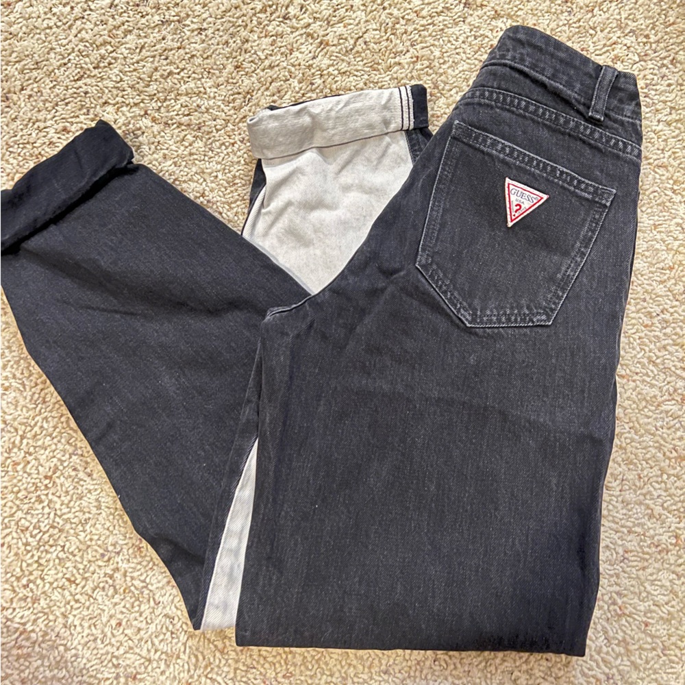 Guess color block mom jeans